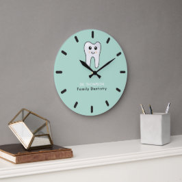 Niedlich Tooth Family Dentities Business Große Wanduhr
