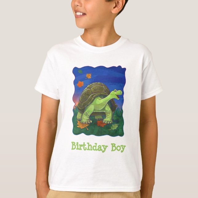 Niedlich Tortoise Birthday Boy T - Shirt (Vorderseite)