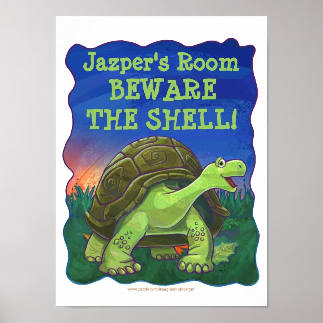 Niedlich Tortoise Personalisiert Room Poster (Vorne)