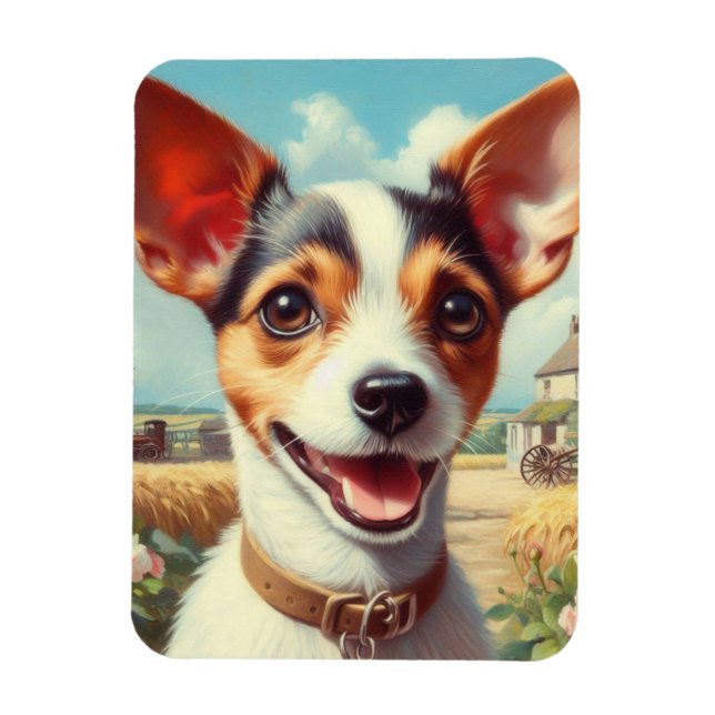 Niedlich Toy Fox Terrier Painting Magnet (Vertikal)