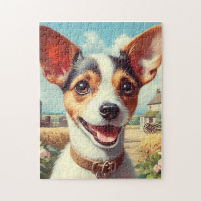 Niedlich Toy Fox Terrier Painting Puzzle (Vertikal)
