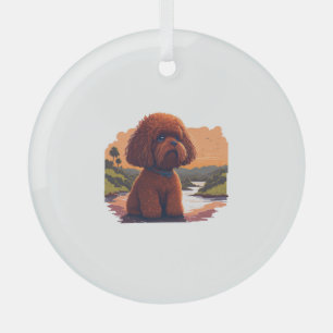Niedlich Toy Poodle Ornament Aus Glas
