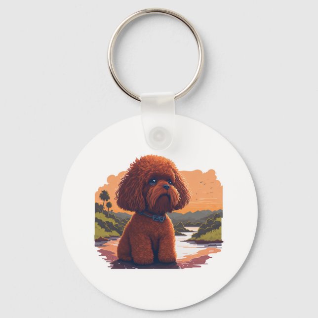 Niedlich Toy Poodle Schlüsselanhänger (Vorderseite)