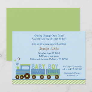 Niedlich Train Baby Dusche Einladung