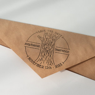 Niedlich Tree Trunk Initials   Save the Date Hochz Permastempel