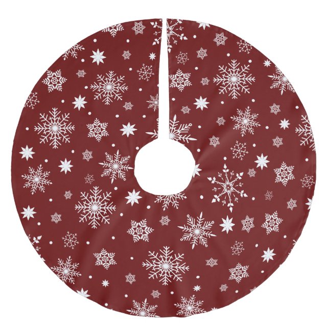 Niedlich Trending Snowflakes pattern Brushed Polye Polyester Weihnachtsbaumdecke (Vorderseite)