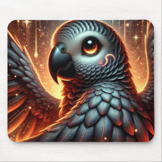 Niedlich Trendy African Gray Parrot | Anime Mousep Mousepad