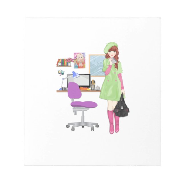 Niedlich Trendy Blogger Fashion Influencer Girl Notizblock (Vorderseite)