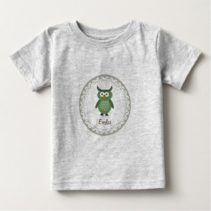 Niedlich Trendy extravagante gürtelförmige Eule pe Baby T-shirt