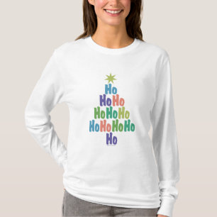 Niedlich Trendy Ho Ho Ho Weihnachtsbaum Shirt