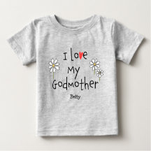 Niedlich Trendy I Liebe My Godmutter Baby T-Shirt