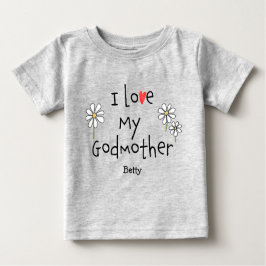 Niedlich Trendy I Liebe My Godmutter Baby T-Shirt
