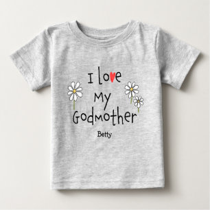 Niedlich Trendy I Liebe My Godmutter Baby T-Shirt