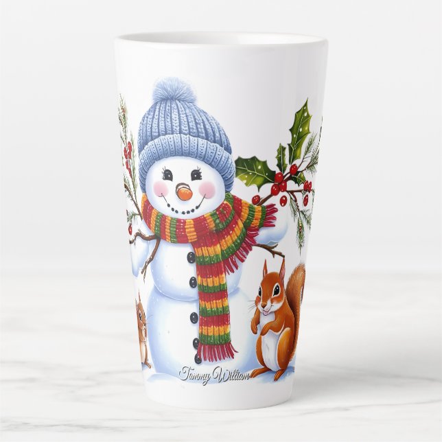 Niedlich Trendy Modern Funny Christmas Milchtasse (Vorderseite)