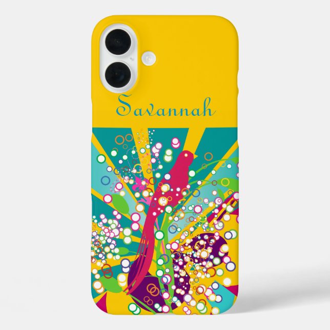 Niedlich Trendy Modern Pink Swallow Bird Case-Mate iPhone Hülle (Rückseite)