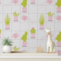Niedlich trendy Moderne Kaktus Pink Blume Muster