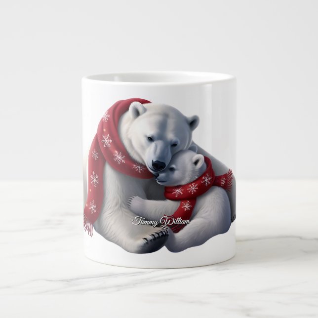 Niedlich Trendy Moderne Moderne Funny Frohe Weihna Jumbo-Tasse (Vorderseite)