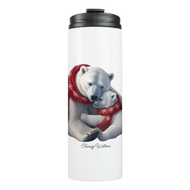 Niedlich Trendy Moderne Moderne Funny Frohe Weihna Thermosbecher (Vorderseite)