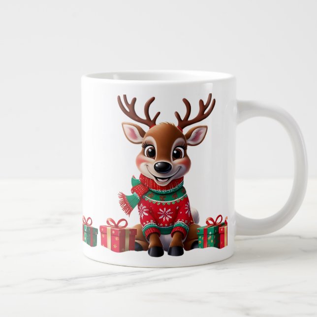 Niedlich Trendy Moderner Spaß Weihnachten Jumbo-Tasse (Rechts)