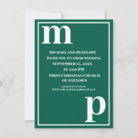 Niedlich Trendy Monogram Emerald Green Wedding