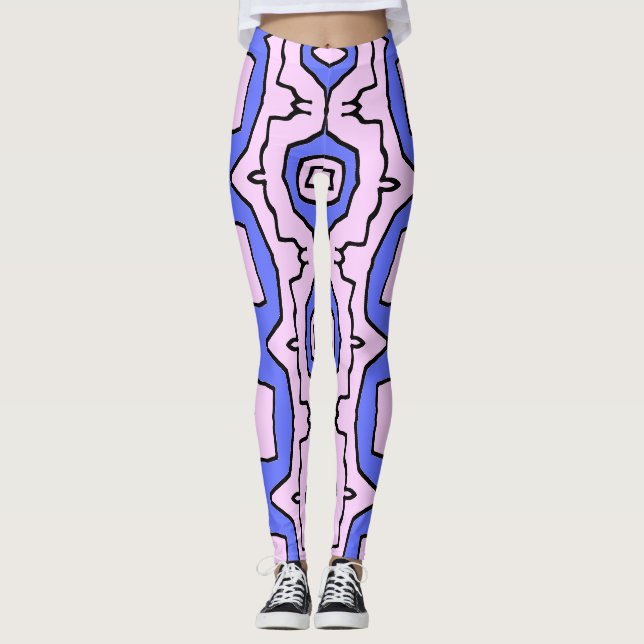 Niedlich trendy pink & blue "Ratti_Creative_Arts" Leggings (Vorderseite)