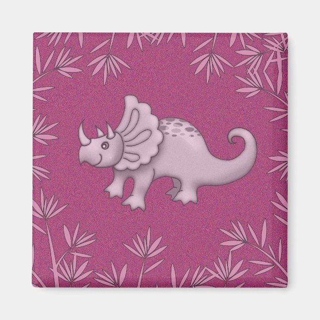 Niedlich Triceratops Dinosaurier Magnet (Vorne)