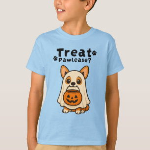 Niedlich Trick Leckerei Corgi Dog Ghost T-Shirt