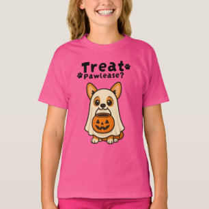 Niedlich Trick Leckerei Corgi Dog Ghost T-Shirt