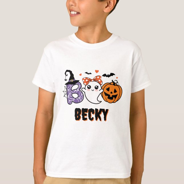 Niedlich Trick oder Treat Boo T-Shirt (Vorderseite)