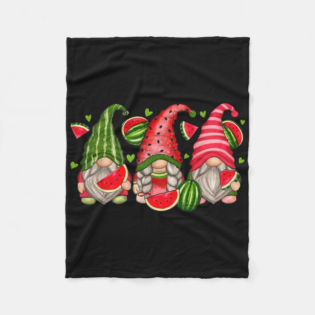 Niedlich Tropical Watermelon Gnomes Gnomies Summer Fleecedecke (Vorderseite)