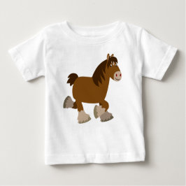 Niedlich Trotting Cartoon Shire Horse Baby T - Shi Baby T-shirt