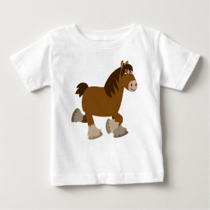 Niedlich Trotting Cartoon Shire Horse Baby T - Shi Baby T-shirt