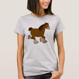 Niedlich Trotting Cartoon Shire Horse Women T - Sh T-Shirt