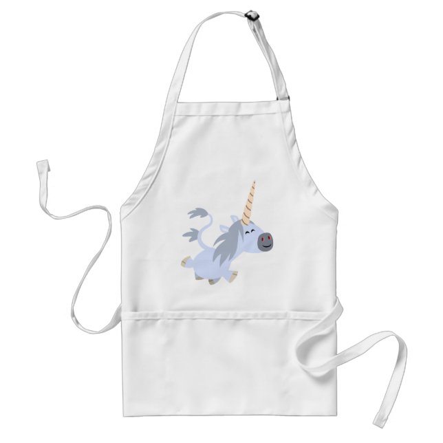 Niedlich Trotting Cartoon Unicorn Cooking Schürze (Vorne)