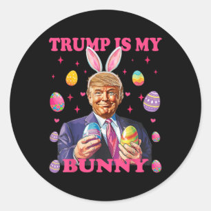 Niedlich Trump ist mein Bunny Ostereier glücklich Runder Aufkleber