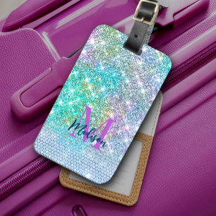 Niedlich Türkisfarbene Einhorn-Imitate Glitzer-Mon Gepäckanhänger