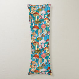 Niedlich-türkisfarbenes Pilzmuster Seitenschläferkissen