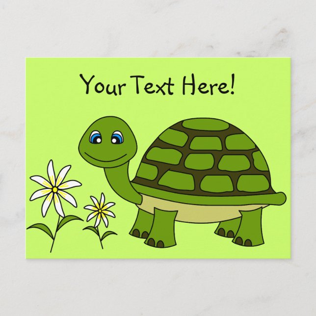 Niedlich Turtle Cartoon Postkarte (Vorderseite)