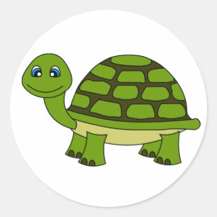 Niedlich Turtle Cartoon Runder Aufkleber