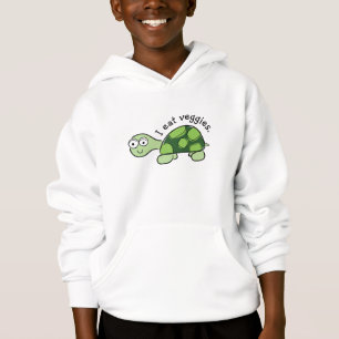 Niedlich Turtle Child's Hoodie - Ich esse Veggies.
