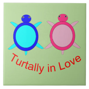 Niedlich Turtle Couple Fliese