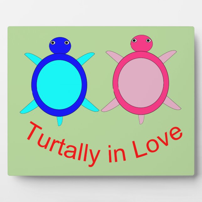 Niedlich Turtle Couple Fotoplatte (Vorderseite)