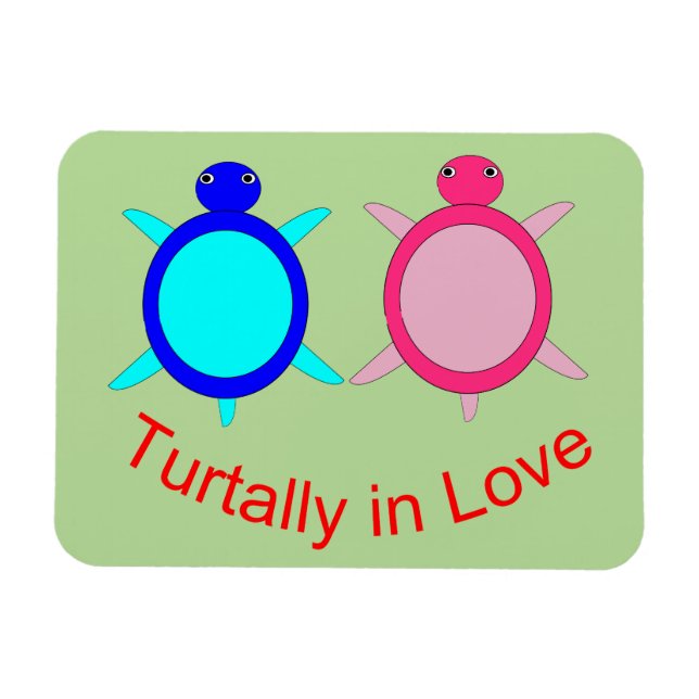 Niedlich Turtle Couple Magnet (Horizontal)