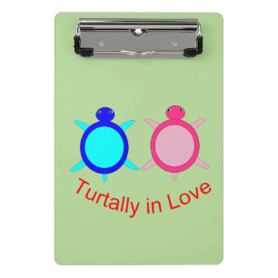 Niedlich Turtle Couple Mini Klemmbrett