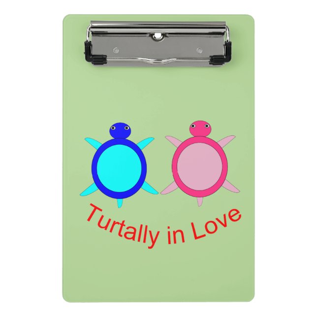 Niedlich Turtle Couple Mini Klemmbrett (Vorderseite)