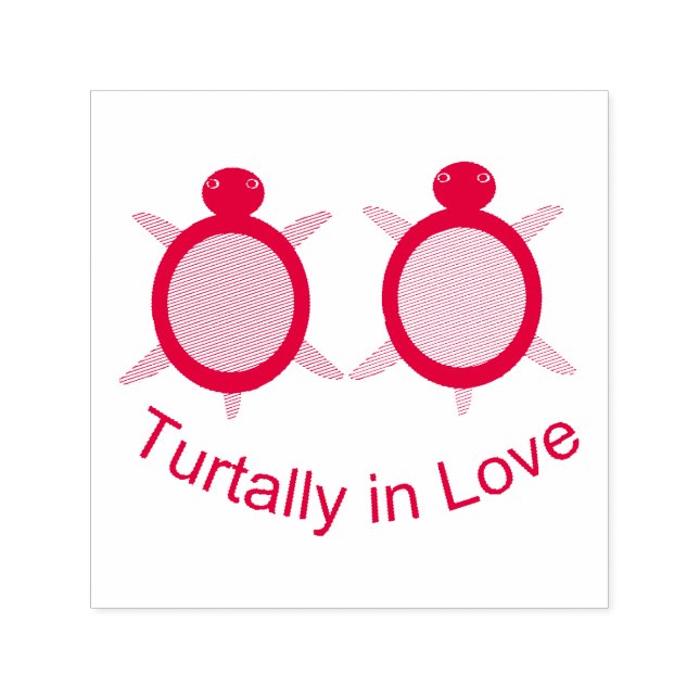 Niedlich Turtle Couple Permastempel (Design)