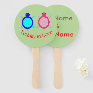 Niedlich Turtle Couple Personalisiert Fächer