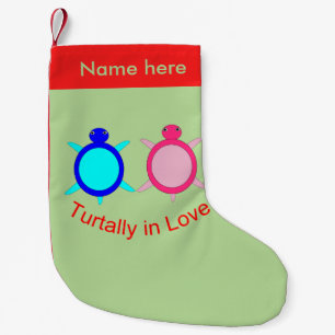 Niedlich Turtle Couple Personalisiert Kleiner Weihnachtsstrumpf