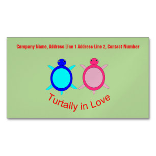 Niedlich Turtle Couple Personalisiert Magnetische Visitenkarte