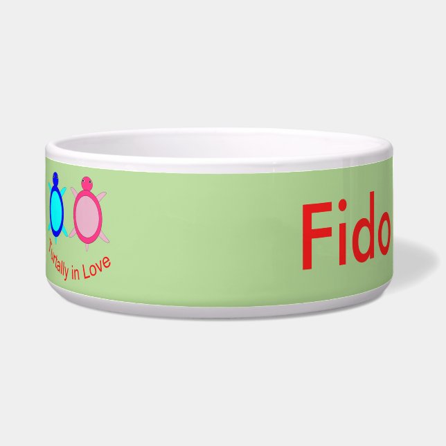 Niedlich Turtle Couple Personalisiert Napf (Links)